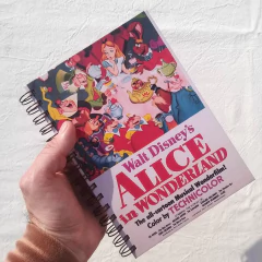 Agenda Semanal Tapa Dura Ring Wire/ Modelo 454/ Póster Vintage Film Alice in Wonderland (1951). - 1920®objetos de diseño 