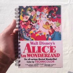 Agenda Semanal Tapa Dura Ring Wire/ Modelo 454/ Póster Vintage Film Alice in Wonderland (1951). - tienda online