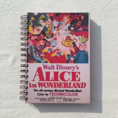 Imagen de Agenda Semanal Tapa Dura Ring Wire/ Modelo 454/ Póster Vintage Film Alice in Wonderland (1951).