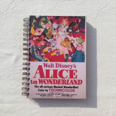 Agenda Semanal Tapa Dura Ring Wire/ Modelo 454/ Póster Vintage Film Alice in Wonderland (1951). en internet