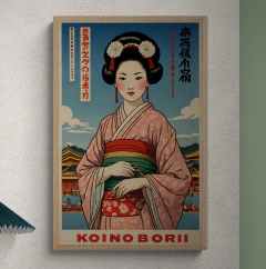 Cuadro en marco madera Kiri Box/ Modelo 690/ Póster Koino Bori Festival N1 Japan Art. - comprar online