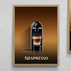 Set de 3 Cuadros en Marco madera Kiri Box Natural/ Modelo 712/ 3 Póster Cafetera NESPRESSO 3-4-5 - 1920®objetos de diseño 