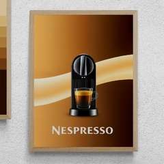 Imagen de Set de 3 Cuadros en Marco madera Kiri Box Natural/ Modelo 712/ 3 Póster Cafetera NESPRESSO 3-4-5