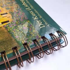 CUADERNO TAPA DURA RING WIRE/ MODELO 223/ Der Kuss 2 (Póster Verde), GUSTAV KLIMT (1908) - tienda online