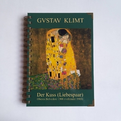Agenda Semanal Tapa Dura Ring Wire/ MODELO 223/ Der Kuss 2 (Póster Verde), GUSTAV KLIMT (1908) - comprar online