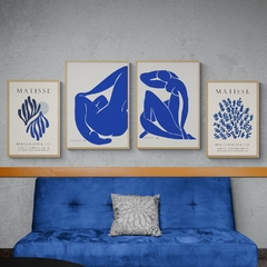 SET de 4 Cuadros en marco madera Kiri Box/ Modelo 290/ WALL MATISSE BLEU