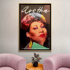 Cuadro en marco madera Kiri Box/ Modelo 423/ Póster Pop Art ARETHA By Andy Warhol