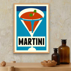 Cuadro en marco madera Kiri Box/ Modelo 517/ Vintage Póster MARTINI 1
