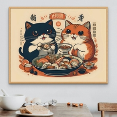 Cuadro en marco madera Kiri Box/ Modelo 619/ Ramen & Sushi 8 feat. Magic Mushrooms.
