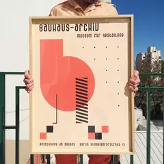 Cuadro en marco madera Kiri Box/ Modelo: 240 / ROTER BRIEF - Bauhaus Ausstellung Weimar 1923.