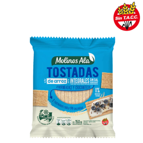 TOSTADAS INTEGRALES SIN SAL MOLINOS ALA 150G - comprar online