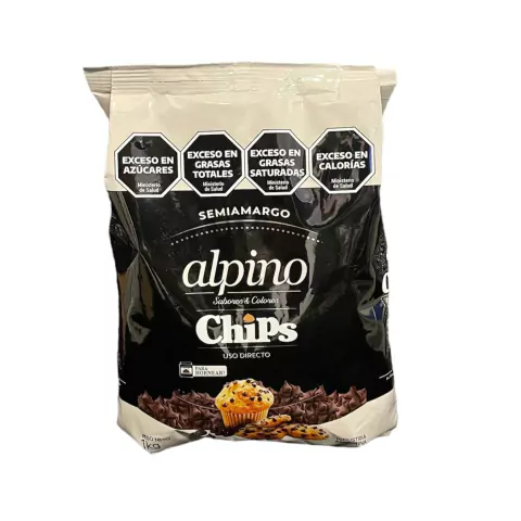 CHIPS DE CHOCOLATE ALPINO SEMI AMARGO EMPAQ ORIG 1KG