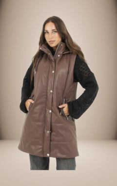 Chaleco ecocuero Roma (choco) - comprar online