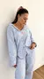Pijama camisero rayas celestes - tienda online