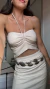 Cropped Melina - Areia - comprar online