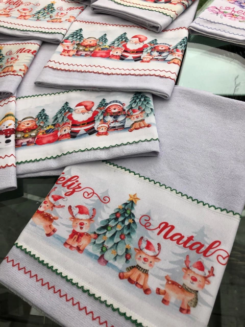 Kit 6 barras pano de copa Natalinos