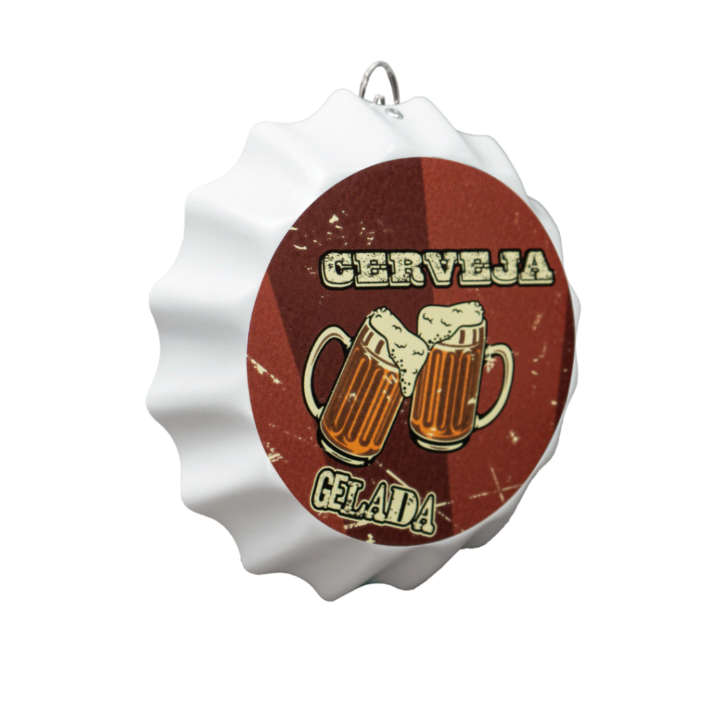 PLACA TAMPINHA DE GARRAFA DECORATIVA CERVEJA GELADA 17 cm