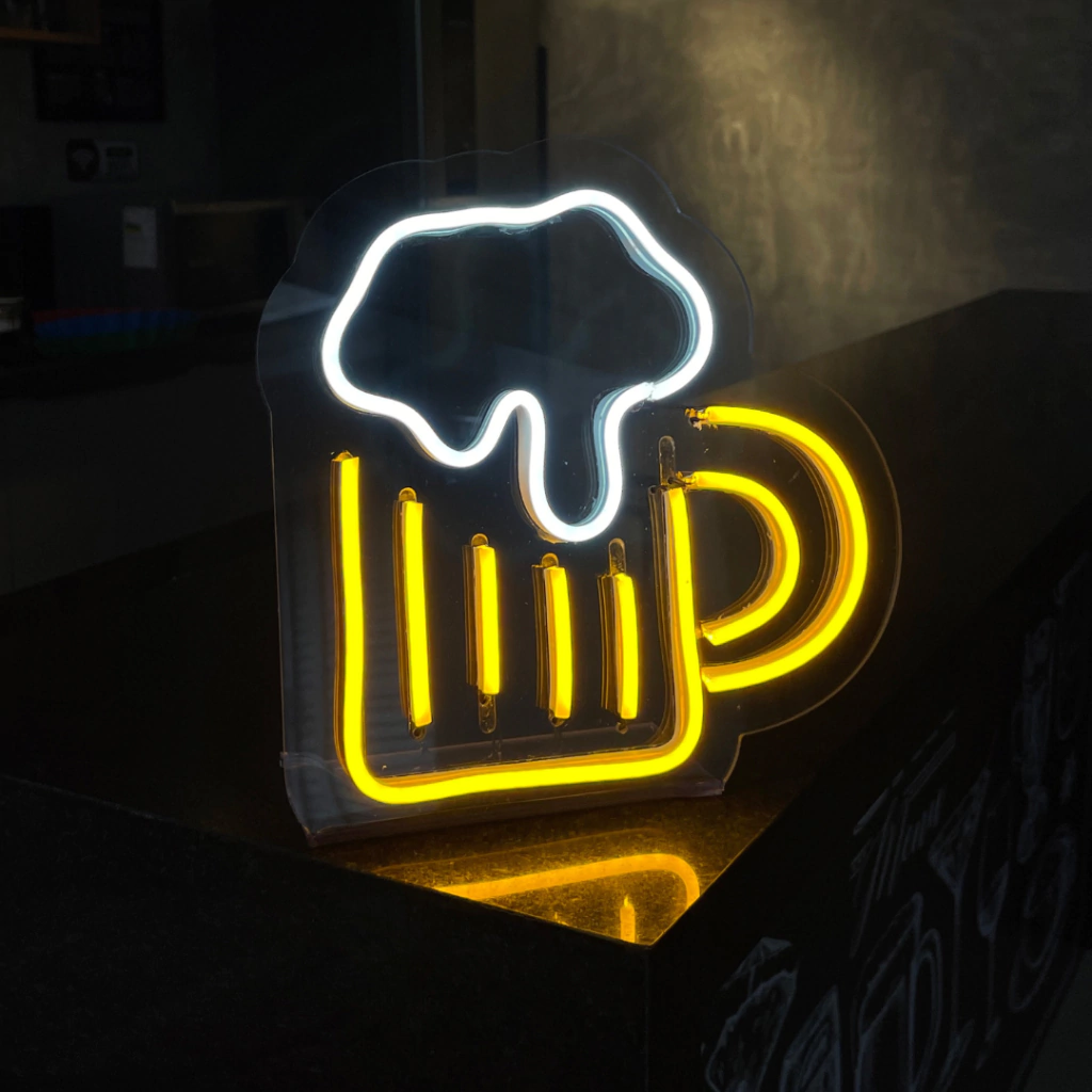 Placa Neon Led de Mesa Cerveja