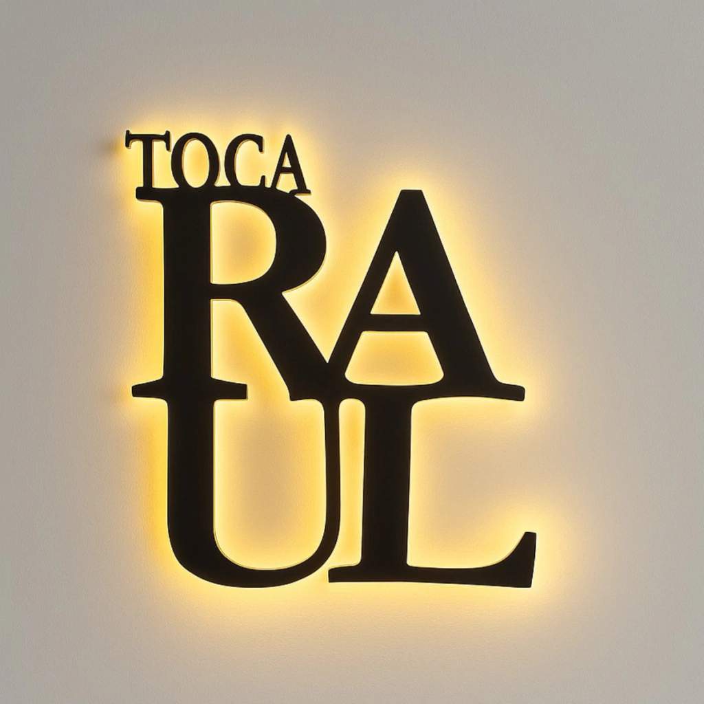 Placa Recorte Parede com Led Toca Raul