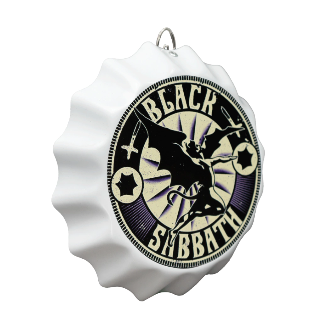 PLACA TAMPINHA DE GARRAFA DECORATIVA BLACK SABBATH 17 cm