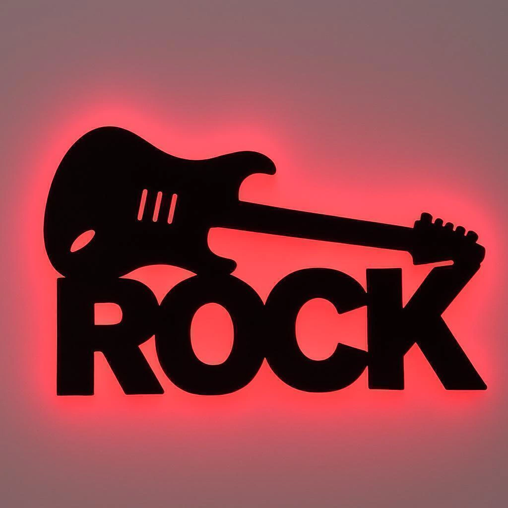 Placa Recorte Led Vermelho ROCK
