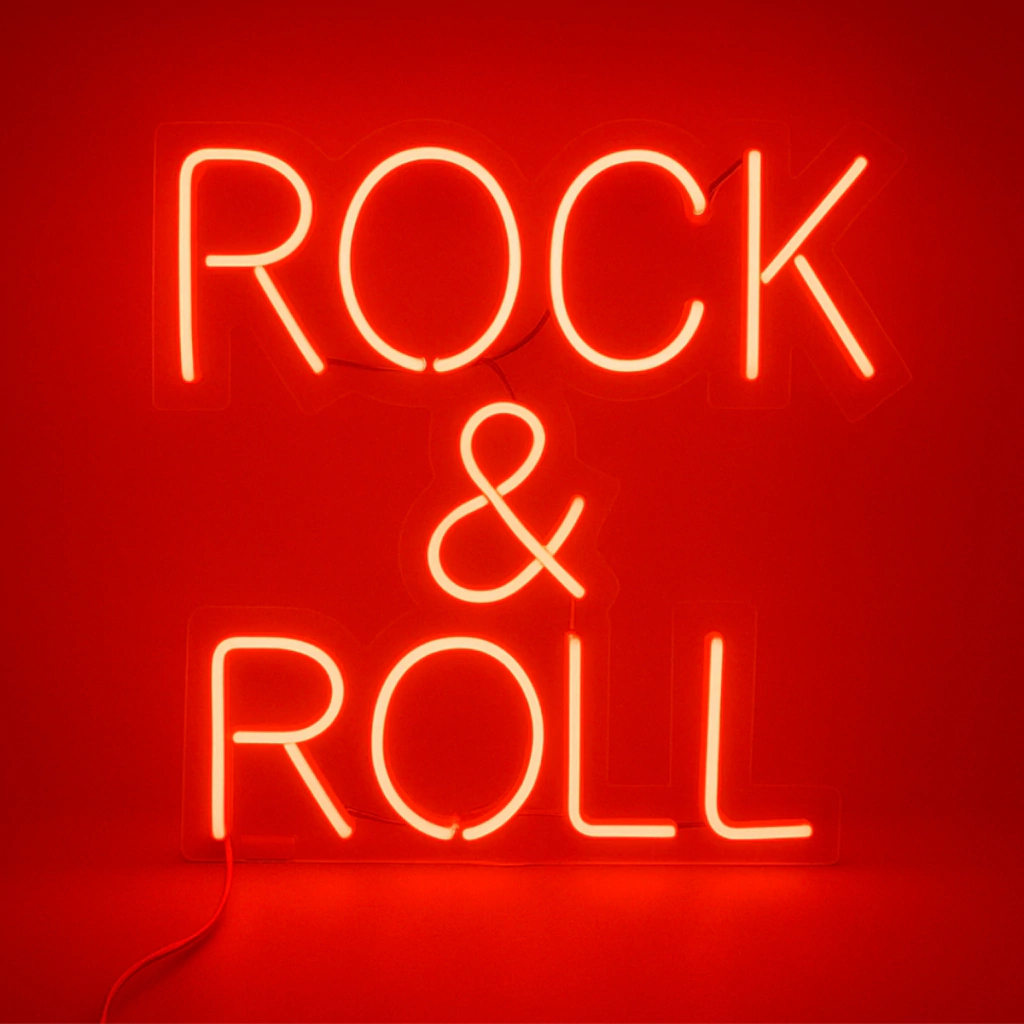 Placa Led Neon ROCK & ROLL 37X40