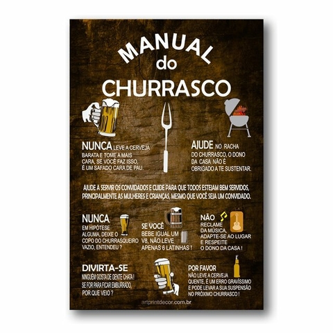 PLACA MANUAL CHURRASCO - comprar online