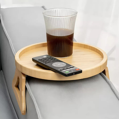 Bandeja Bambu para Braço de Sofá 25 cm de diâmetro