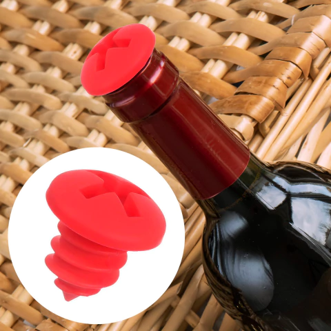 Kit com 3 Tampas de Garrafa em Silicone em Formato de Parafuso