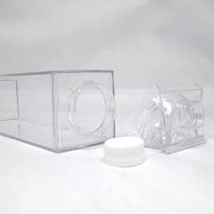 Garrafa Transparente Formato Caixa de Leite - 500ml - Geleia Presentes Criativos, Diferentes, Legais e Originais