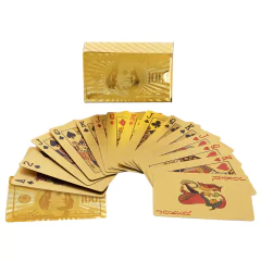 Baralho plástico à prova dágua Gold Dourado Metálico
