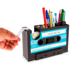 Porta Trecos com dispenser de fita adesiva Fita Cassete K7 na internet