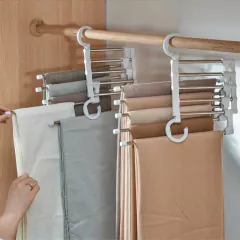 Kit 5 Cabide para Calças Múltiplo Aço Inox 5 espaços - loja online