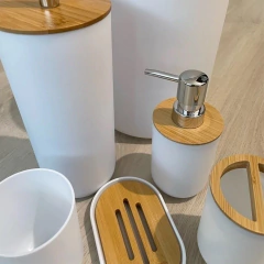 Kit Conjunto para Banheiro Bambu 6 Peças - comprar online