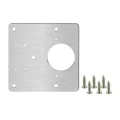 Imagem do Kit 4 Placas Universais Dobradiça Aço Inox 24 parafusos