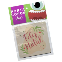 Jogo de Porta Copos Feliz Natal - 4 peças - loja online