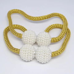 Kit 2 Prendedores de Cortina Magnético imita Pérolas