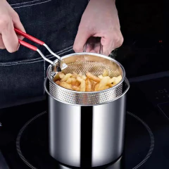 Conjunto Fritadeira Panela e Cesto em inox Economiza Óleo - Geleia Presentes Criativos, Diferentes, Legais e Originais