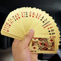 Baralho plástico à prova dágua Gold Dourado Metálico