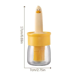 Porta Óleo Dispenser Patinho 2 em 1 com Pincel em Silicone - Geleia Presentes Criativos, Diferentes, Legais e Originais
