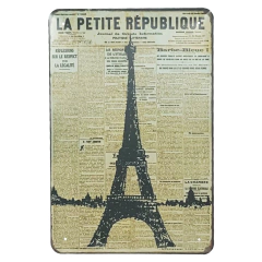 Placa de Metal París Torre Eiffel