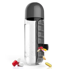 Garrafa com Porta Comprimidos Cápsulas dias da semana 600 ml - Geleia Presentes Criativos, Diferentes, Legais e Originais