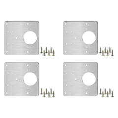 Kit 4 Placas Universais Dobradiça Aço Inox 24 parafusos