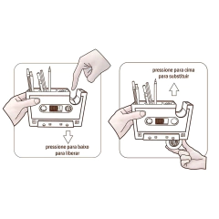 Imagem do Porta Trecos com dispenser de fita adesiva Fita Cassete K7