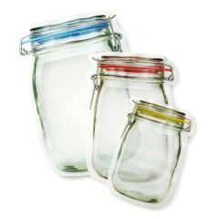 Kit 3 Sacos Zip Lock Hermético Reutilizável formato pote - comprar online