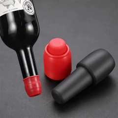 Kit com 4 Rolhas de Silicone Reutilizáveis para Garrafas de Vinho