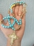 COLEÇÃO SALVE MARIA - AZUL BEBE PEROLADO COM PAI NOSSO DOURADO - 1 NOME