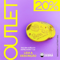 OUTLET - Plaquinha Acrílico Espelhado - 3,0 x 3,0 cm - OURO