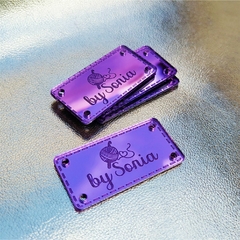 Plaquinha Acrílico Espelhado - 4,0 x 2,0 cm - Lilás