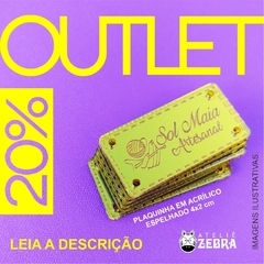 OUTLET - Plaquinha Acrílico Espelhado - 4,0 x 2,0 cm - OURO